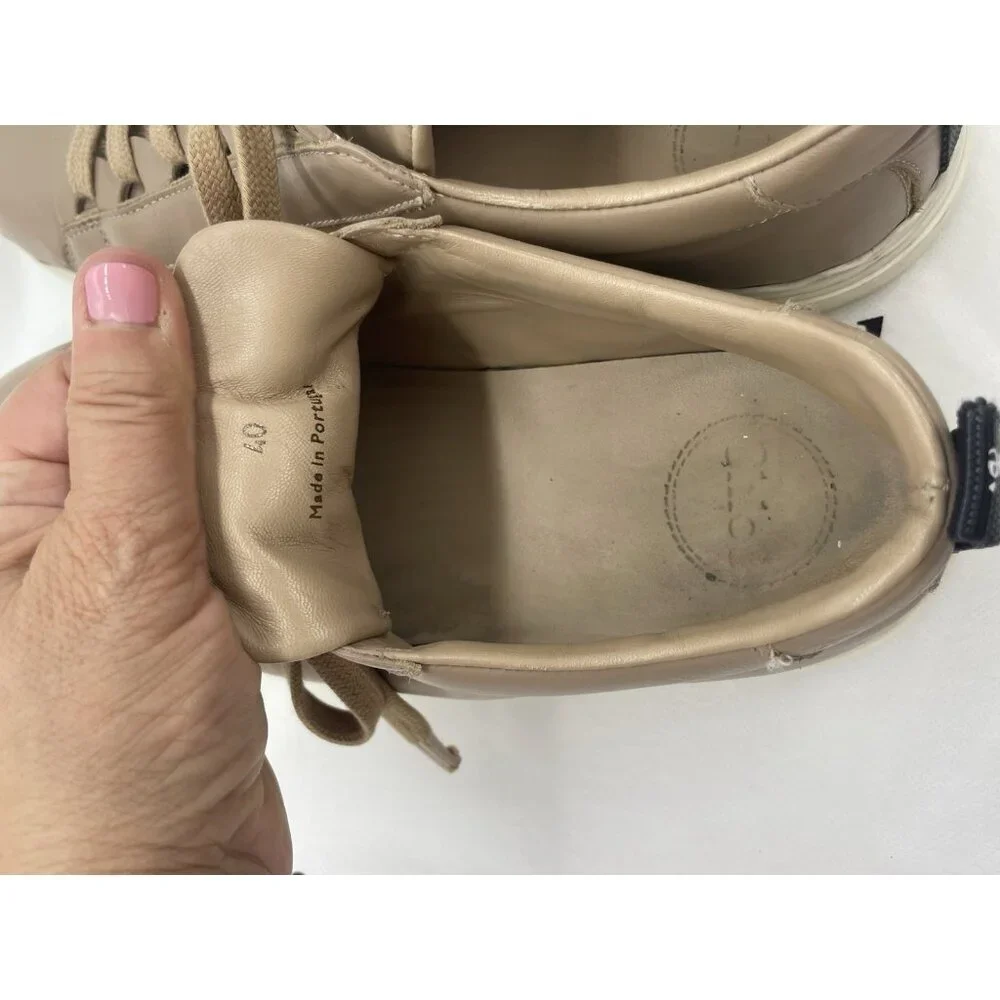 Chloé Lauren Leather Sneakers Sz 9~40 Beige Travel Shoes Sporty Comfy Designer‎